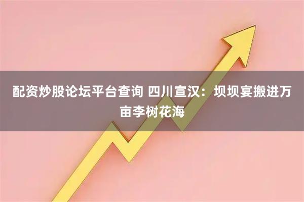 配资炒股论坛平台查询 四川宣汉：坝坝宴搬进万亩李树花海